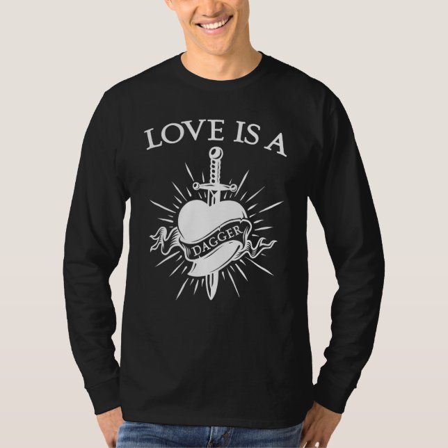 Camiseta El Amor Es Un Meme De Cita Dagger (Anverso)