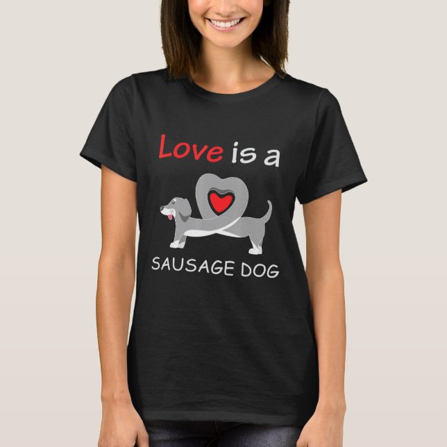 Camiseta El Amor Es Un Perro Dachshund Wiener Dachshund M (Anverso)