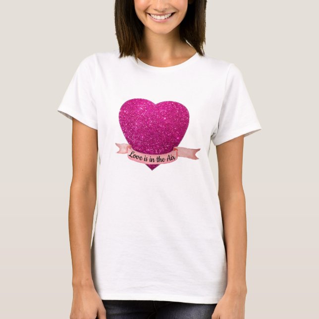 Camiseta El amor está en el corazón rosado del air (Anverso)