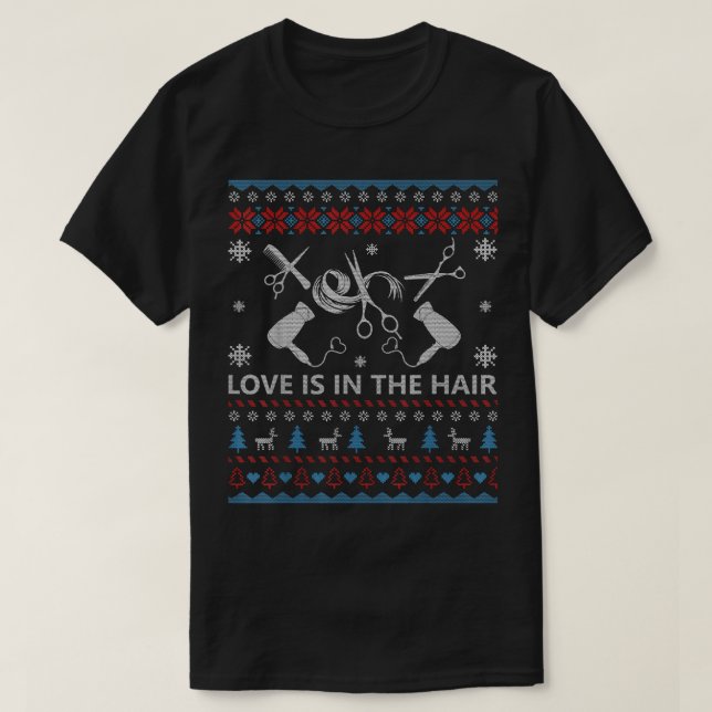 Camiseta El Amor Está En El Pelo Navidades Feo Cabello De S (Diseño del anverso)