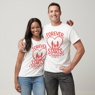 Camiseta El Amor Familiar Romántico Empieza Hoy Para Siempr