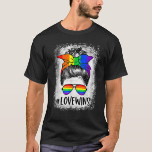 Camiseta El amor gana el desordenado arco iris LGBT lesbian
