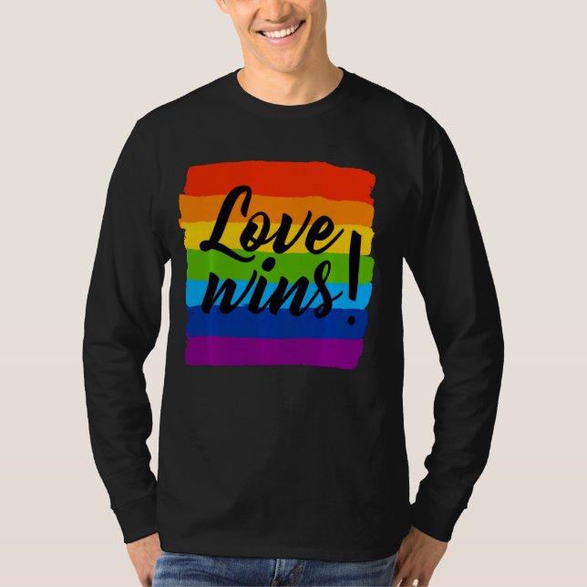 Camiseta El amor gana el orgullo arcoiris de Lgbt (Anverso)
