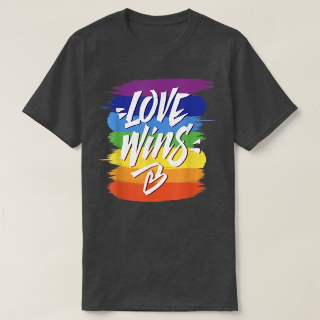 Camiseta El amor gana el Orgullo Gay Lesbiana Orgullo Arcoi (Diseño del anverso)