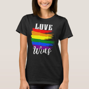 Camiseta El amor gana la tolerancia de la bandera arcoiris