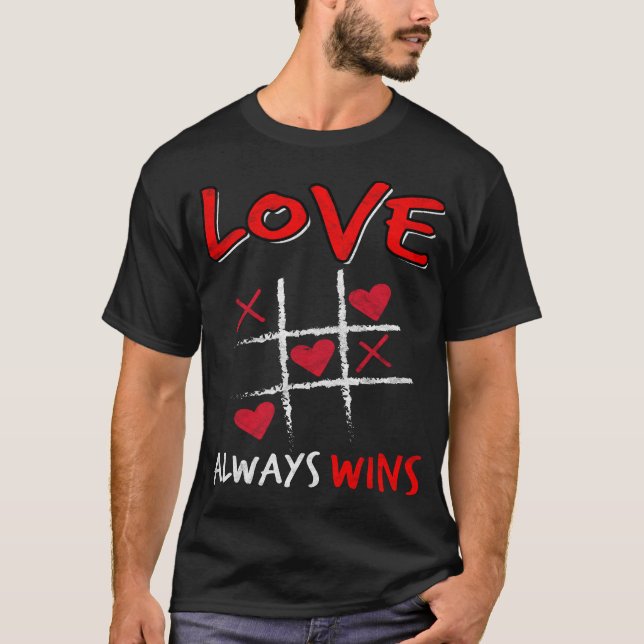Camiseta El amor gana siempre a tarjetas del día de San (Anverso)