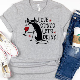 Camiseta El amor gracioso apesta a un gato de San Valentín