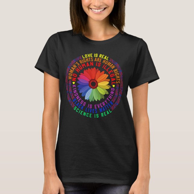Camiseta El amor hippie es ciencia real, Mamáes de vidas ne (Anverso)