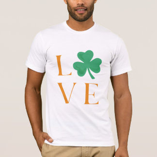 Camiseta El amor irlandés de los hombres Shamrock Green y N