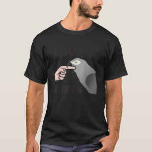 Camiseta El amor lastima al loro gris africano que mordía a