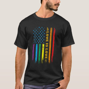 Camiseta El Amor Lgbt Es Amor La Bandera Americana Orgullo