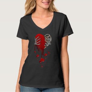 Camiseta El amor loco duele el corazón roto Dolor esqueleto