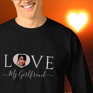 Camiseta El amor moderno mi novia foto del corazón Blanco n