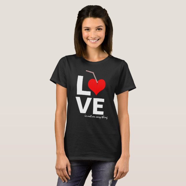 Camiseta El amor no es algo fácil negro (Anverso completo)