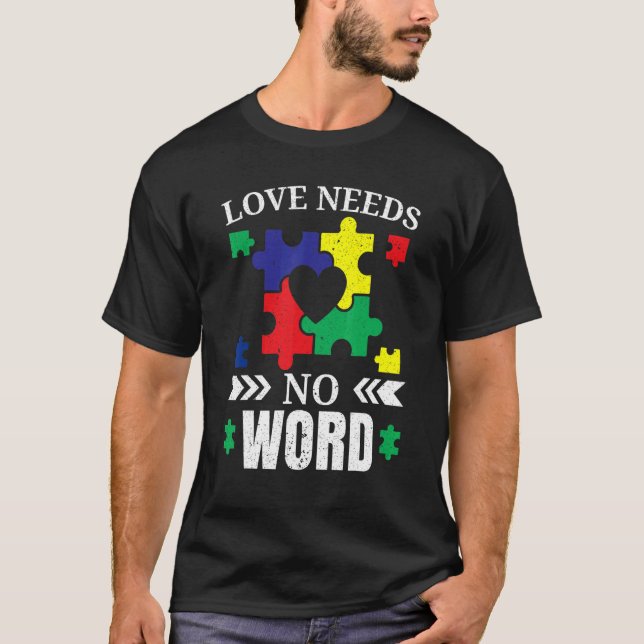 Camiseta El amor no necesita palabra autismo conciencia sup (Anverso)