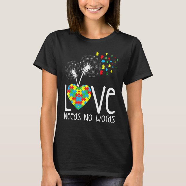 Camiseta El amor no necesita palabras autismo conciencia ro (Anverso)