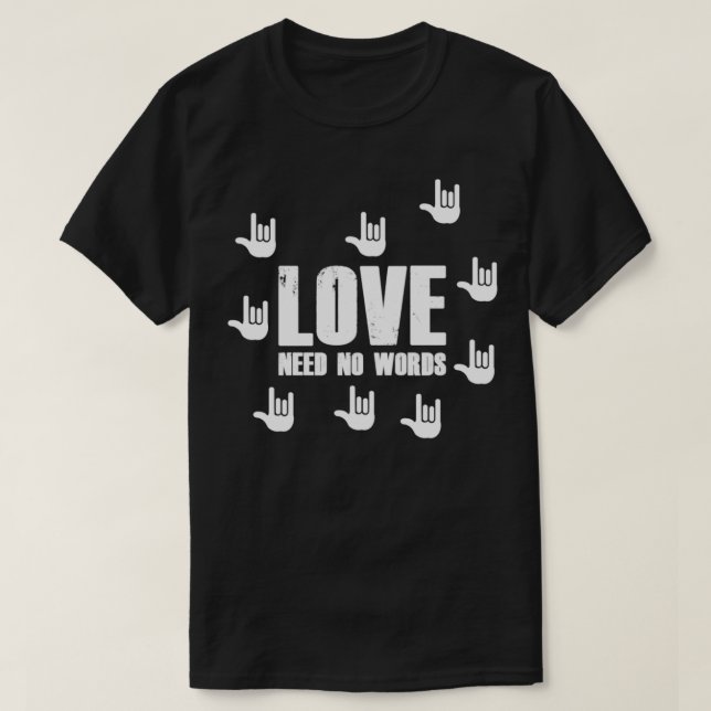 Camiseta El amor no necesita palabras Lenguaje internaciona (Diseño del anverso)