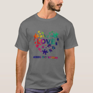 Camiseta El Amor No Necesita Palabras Ni Piezas De Autismo