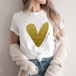Camiseta El amor nunca falla el falso corazón Purpurinoso d