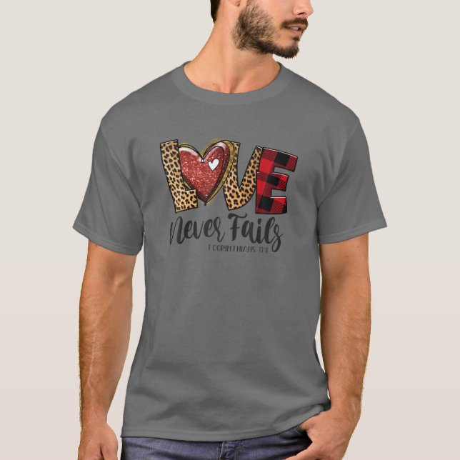 Camiseta El amor nunca falla el leopardo arcoiris Christian (Anverso)
