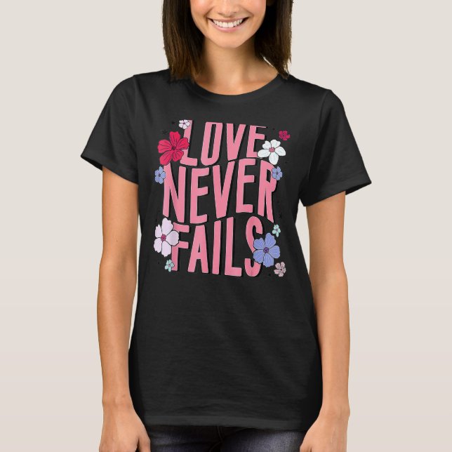 Camiseta El amor nunca falla Retro Groovy San Valentín Matc (Anverso)