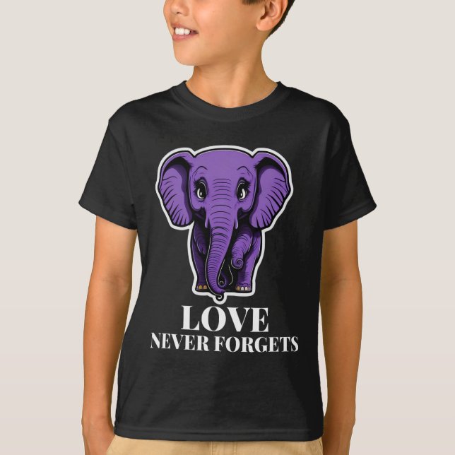 Camiseta El amor nunca olvida el elefante para la mujer Alz (Anverso)