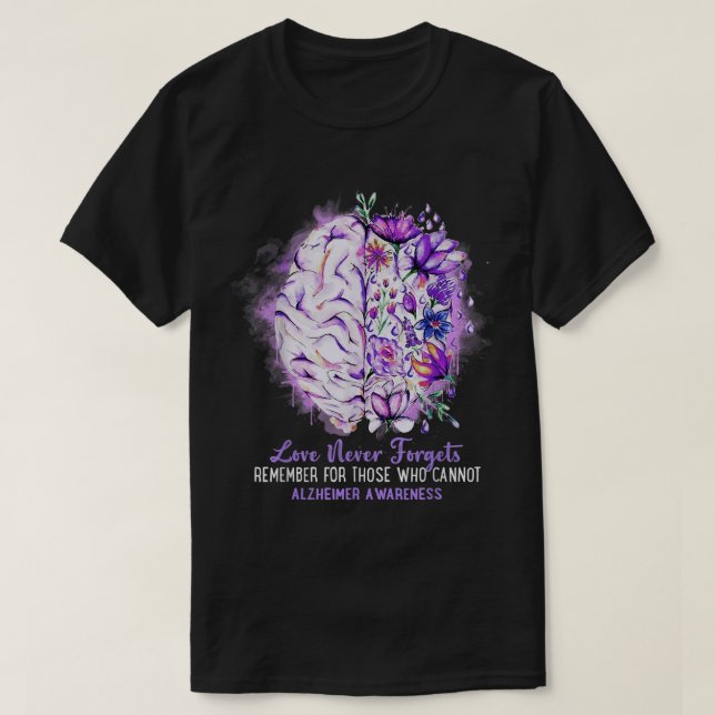 Camiseta El amor nunca olvida la conciencia del cerebro de  (Diseño del anverso)
