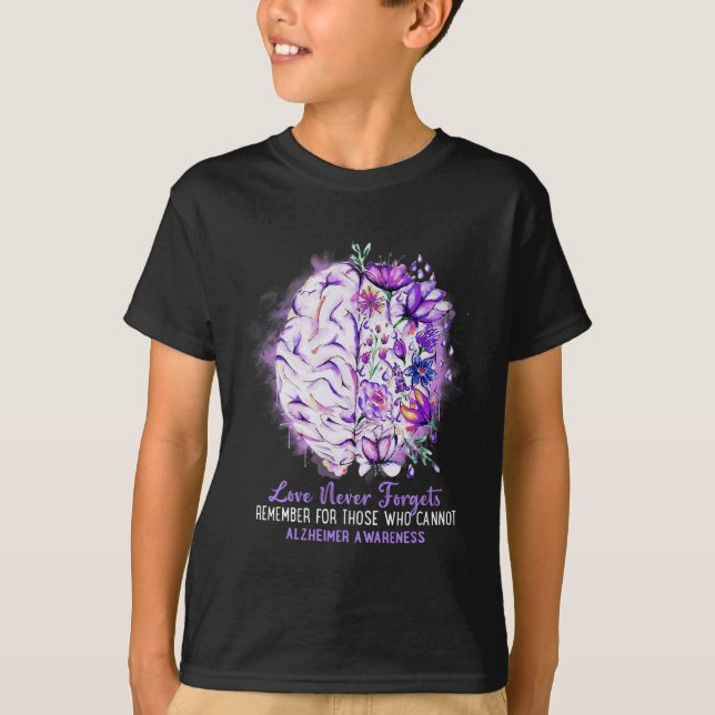 Camiseta El amor nunca olvida la conciencia del cerebro de  (Anverso)