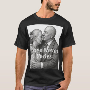Camiseta El amor nunca se desvanece Grabado en madera vinta