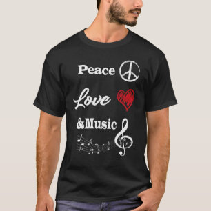 Camiseta El amor por la paz divertida y la música citan a G