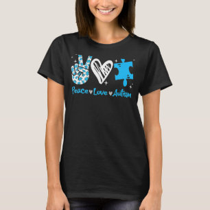 Camiseta El amor por la paz el autismo rompe el autismo de 