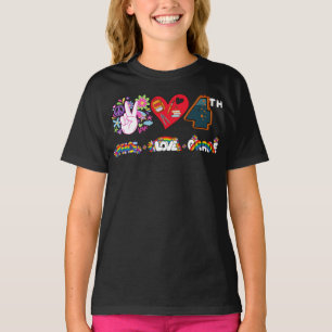 Camiseta El amor por la paz en cuarto grado Squad vuelve a 