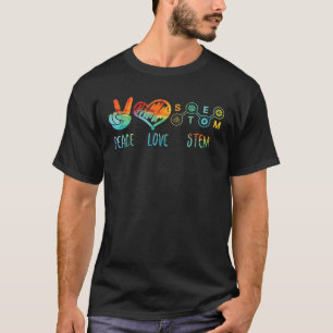 Camiseta El amor por la paz y el maestro STEM regresan a la