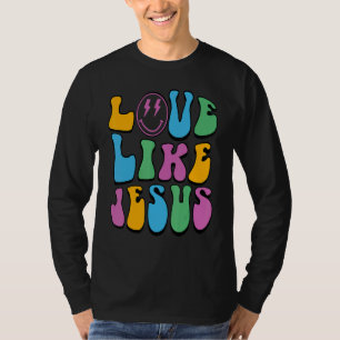 Camiseta El amor retro como Jesús Cara feliz Estética Trend