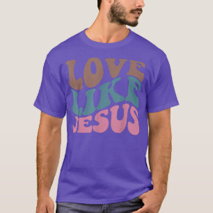 Camiseta El amor retro como Jesús el amor religioso cristia