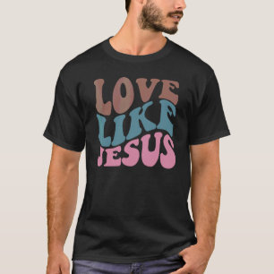Camiseta El amor retro como Jesús el Dios religioso cristia