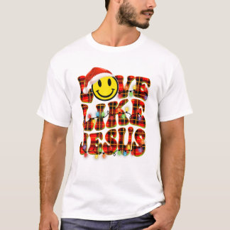 Camiseta El amor retro como Jesús Feliz Navidad Santa Feliz