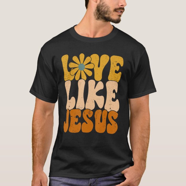 Camiseta El amor retro cristiano como Jesús la fe religiosa (Anverso)