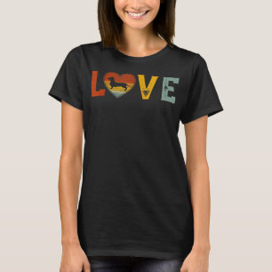 Camiseta El amor retro Teme Cute Dachshund Perro Gráfico Va