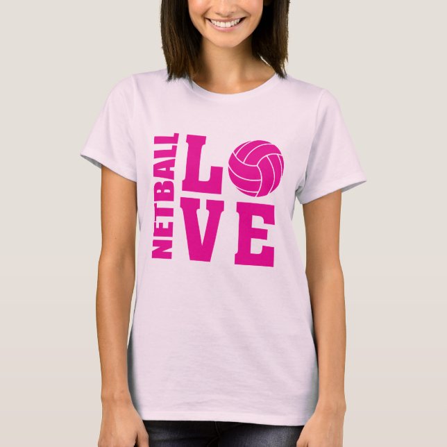 Camiseta El amor rosado de Netball, Netball (Anverso)