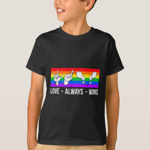 Camiseta El amor siempre gana ASL Concienciación sorda Orgu