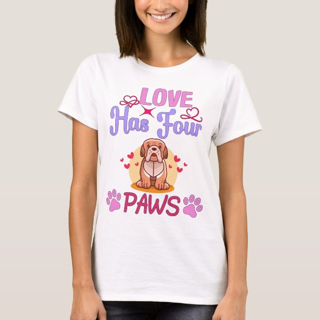 Camiseta El amor tiene cuatro patas El día de San Valentín  (Anverso)