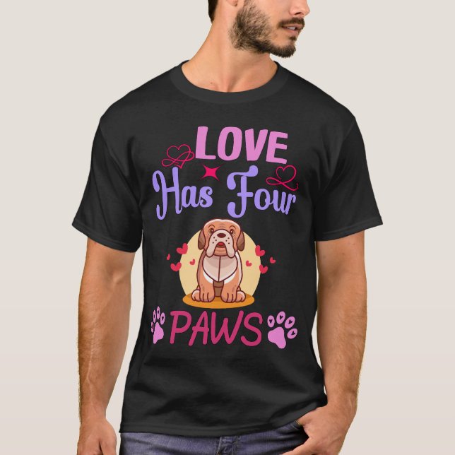 Camiseta El amor tiene cuatro patas El día de San Valentín  (Anverso)