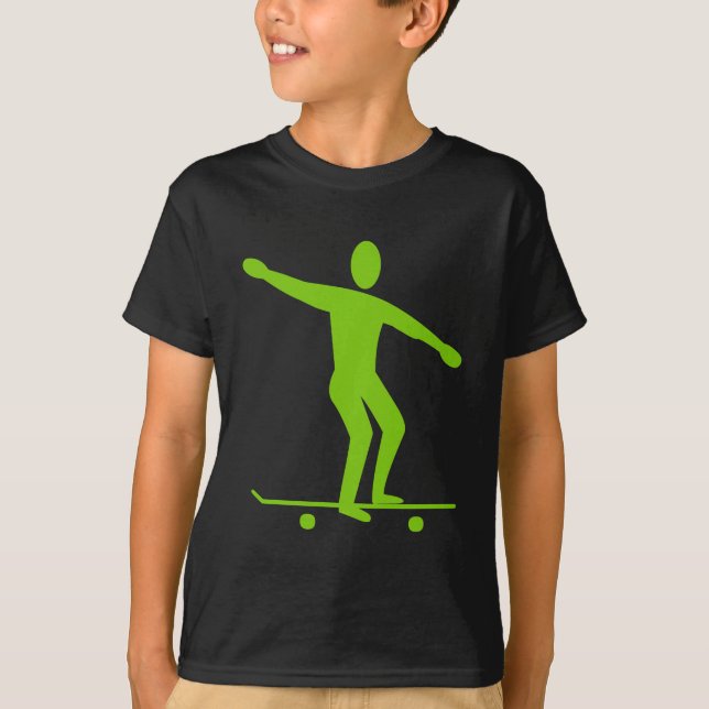 Camiseta El andar en monopatín - verde de Martian (Anverso)
