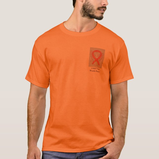 Camiseta El ángel de la cinta del gato naranja causa Camise (Anverso)