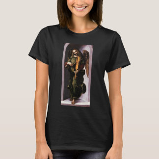 Camiseta El ángel de Leonardo da Vinci en verde con una vie