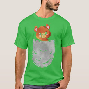 Camiseta El animal del oso del bolsillo en el oso gracioso