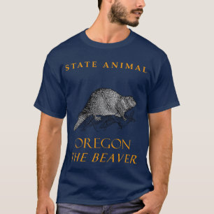 Camiseta El animal del territorio de Oregón el castor ameri