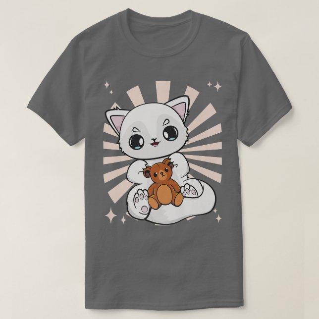 Camiseta El Anime Artic Fox Juega Con Teddy Bear Premiu (Diseño del anverso)
