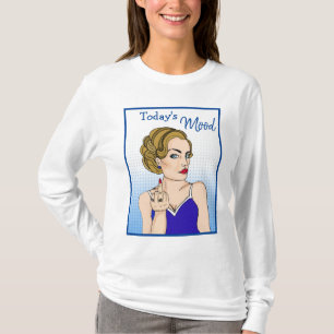 Camiseta El ánimo de hoy, la dama retro que se inclina por 